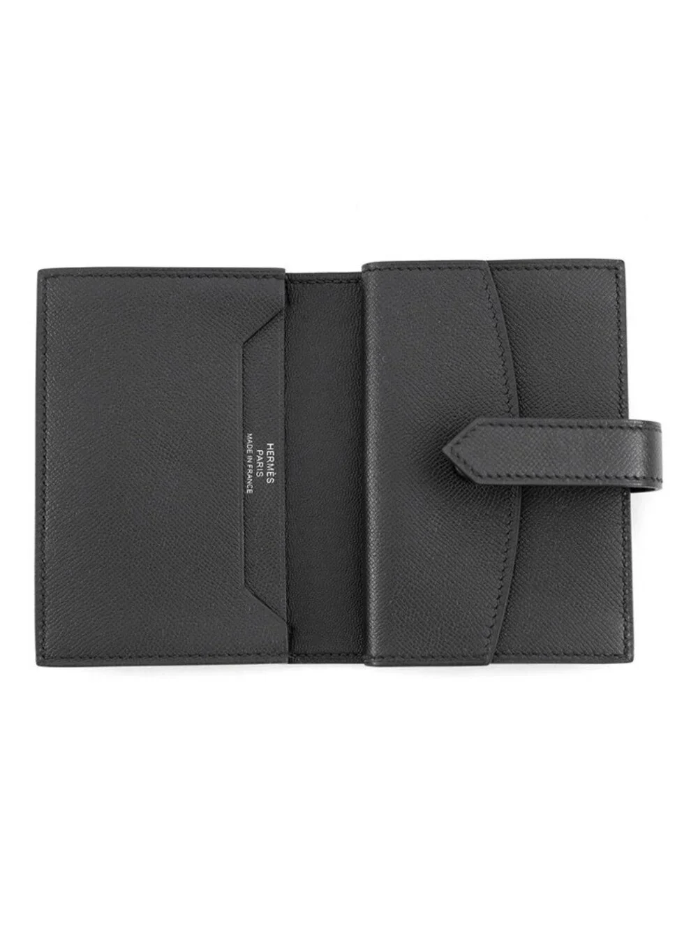 Hermes Card Case Bearn Mini Coin Purse Black Veau Madame Business
